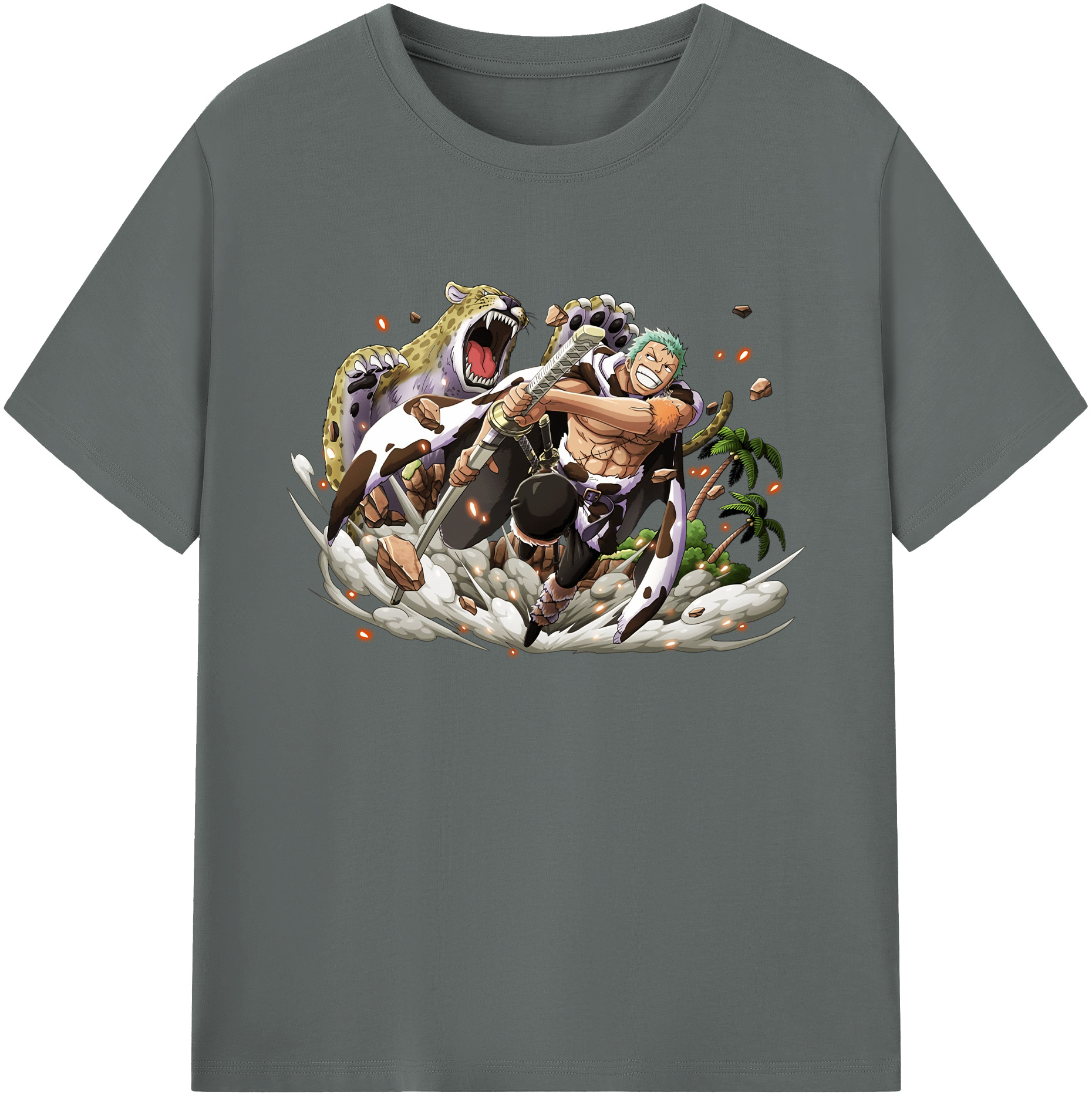 ワンピース ロロノア・ゾロ ONE PIECE Roronoa Zoro 綿100％ メンズ半袖Tシャツ｜肌触りやわらか＆通気性